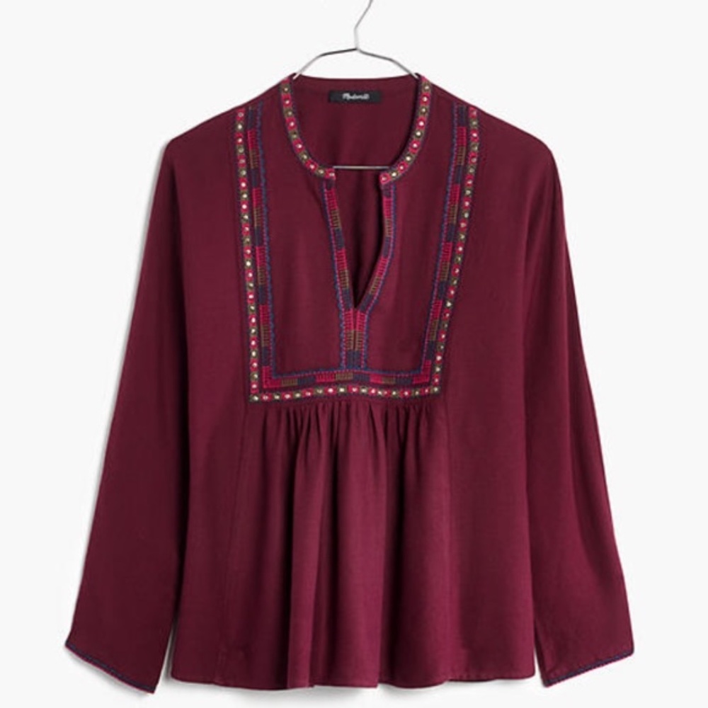 NWT Madewell Boheme Wool/Cotton Popover Top (M)